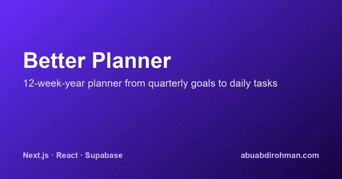Better Planner